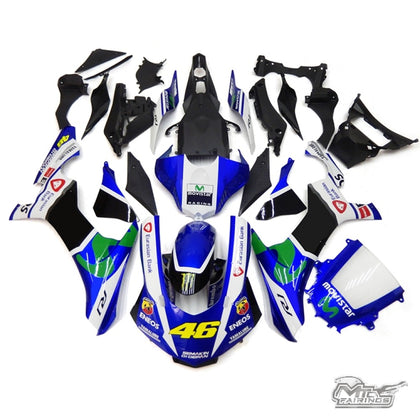 2015-2019 Yamaha YZF-R1 Black and Blue Fairing Kit