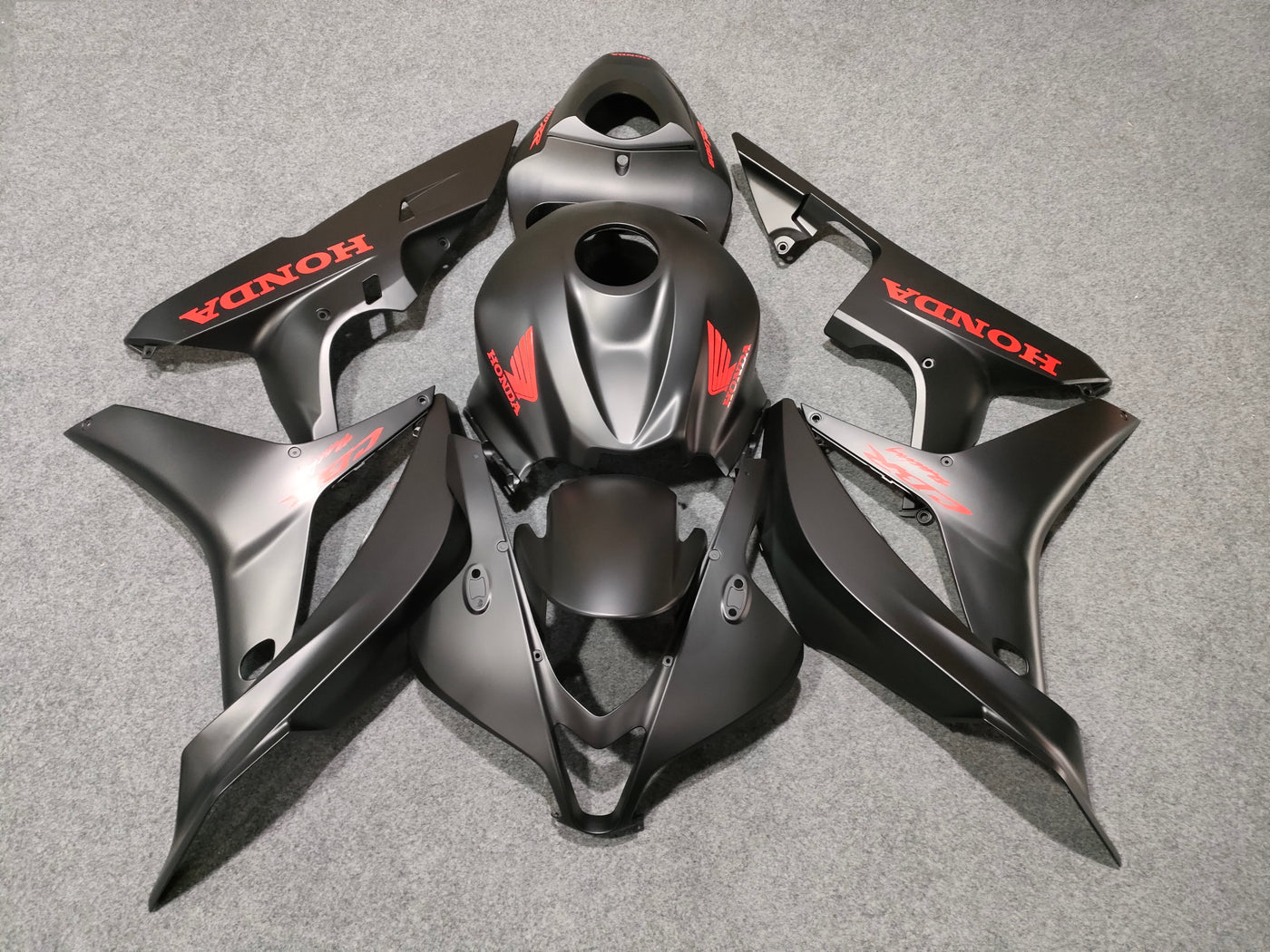 2007-2008 Honda CBR600RR Matte Black Fairing Kit
