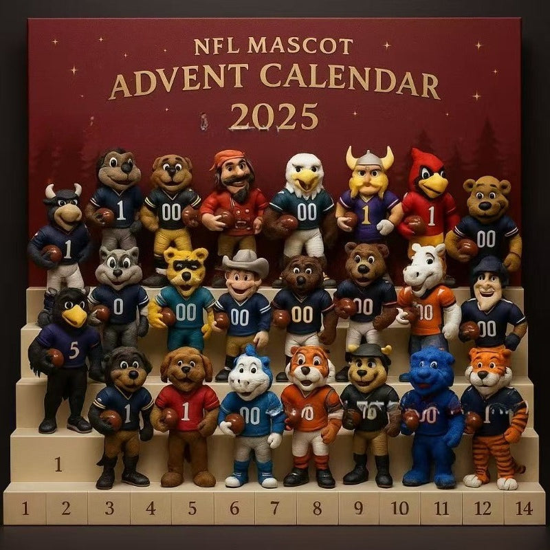 2025 Football Mascot Advent Calendar – 24 PVC Figurines
