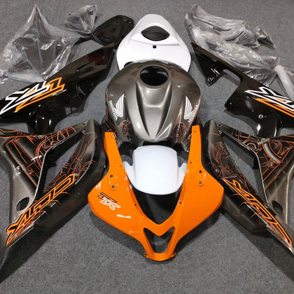 2007-2008 Honda CBR600RR Orange and Silver Gray Fairing Kit