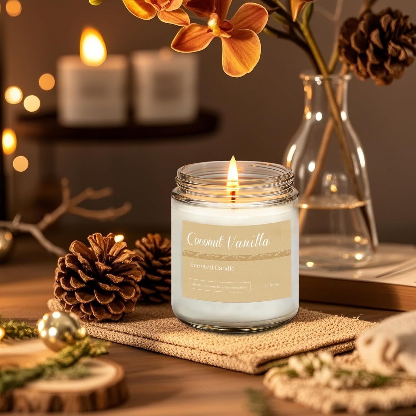 Holiday Scented Candle Gift Set, 6 Pack Natural Soy Candles for Home, Long Lasting Christmas Gifts for Women, Men, Friends & Family, Winter Aromatherapy Candle Set for Relaxing & Home Décor