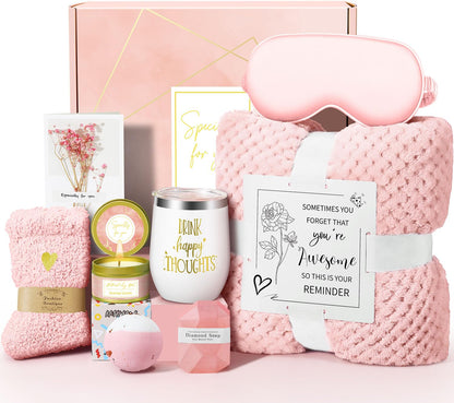 Valentines Day Gifts for Her Women Daughter Girlfriend Wife, Happy Birthday Gifts for Women Mom Her Friend Sister Wife Grandma, Self Care Gift Get Well Relaxing Spa Galentines Day Gift Basket Set