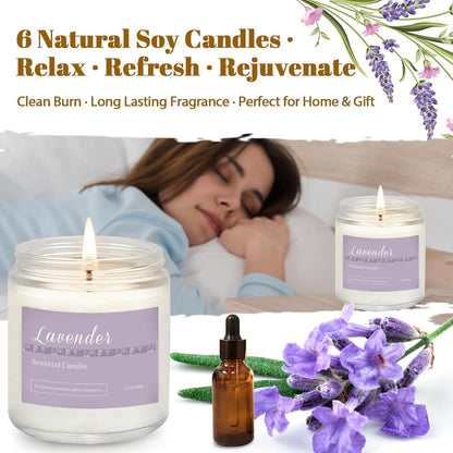 Holiday Scented Candle Gift Set, 6 Pack Natural Soy Candles for Home, Long Lasting Christmas Gifts for Women, Men, Friends & Family, Winter Aromatherapy Candle Set for Relaxing & Home Décor