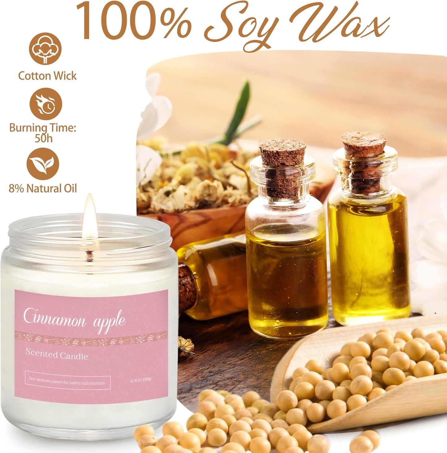 Holiday Scented Candle Gift Set, 6 Pack Natural Soy Candles for Home, Long Lasting Christmas Gifts for Women, Men, Friends & Family, Winter Aromatherapy Candle Set for Relaxing & Home Décor