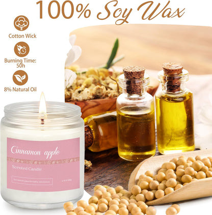 Holiday Scented Candle Gift Set, 6 Pack Natural Soy Candles for Home, Long Lasting Christmas Gifts for Women, Men, Friends & Family, Winter Aromatherapy Candle Set for Relaxing & Home Décor