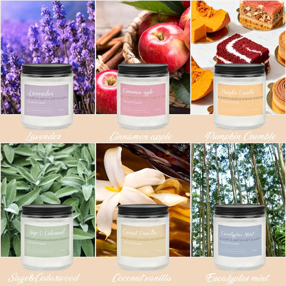Holiday Scented Candle Gift Set, 6 Pack Natural Soy Candles for Home, Long Lasting Christmas Gifts for Women, Men, Friends & Family, Winter Aromatherapy Candle Set for Relaxing & Home Décor