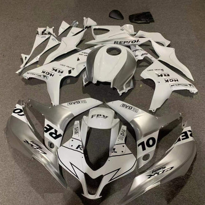 2007-2008 Honda CBR600RR White and Silver Gray Fairing Kit