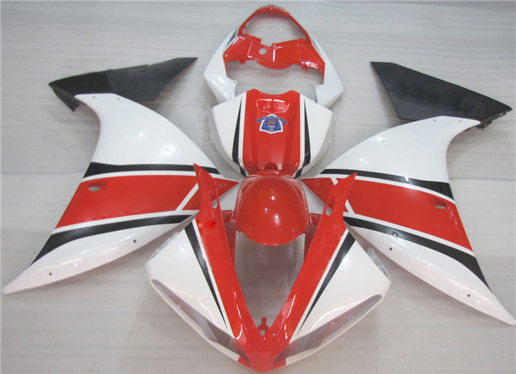 2009-2011 Yamaha YZF-R1 Red and White Fairing Kit