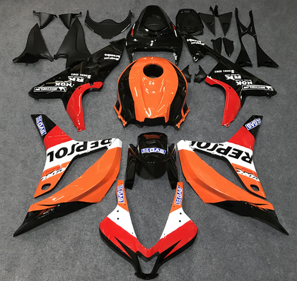 2007-2008 Honda CBR600RR Red and Orange Fairing Kit
