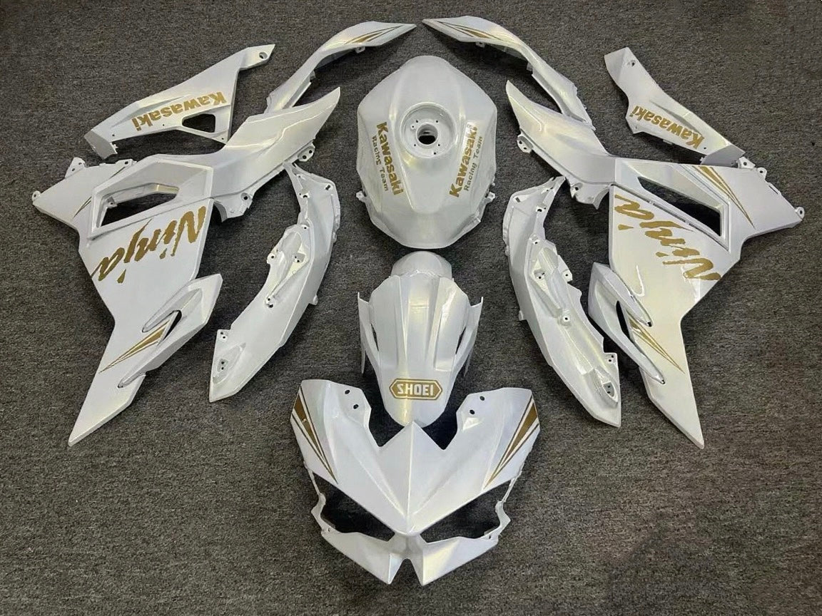 2024-2025 Kawasaki Ninja 500 Chameleon Gold/white Fairing Kit