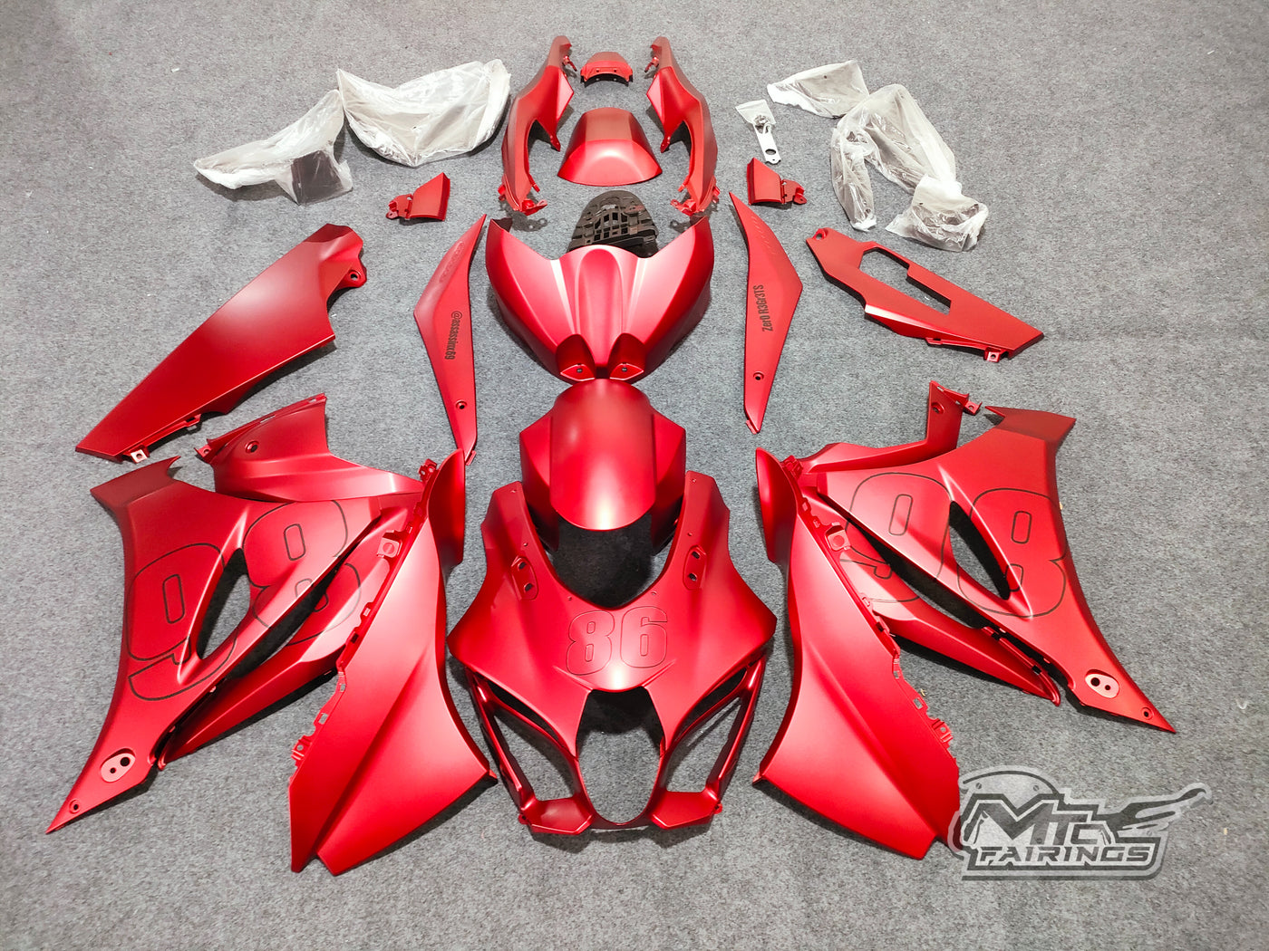 2017-2024 Suzuki GSX-R1000 Matte Red Fairing Kit