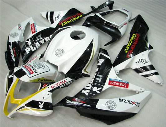 2007-2008 Honda CBR600RR White and Black Fairing Kit