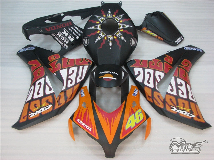 2008-2011 Honda CBR1000RR Orange and Red HRC Fairing Kit