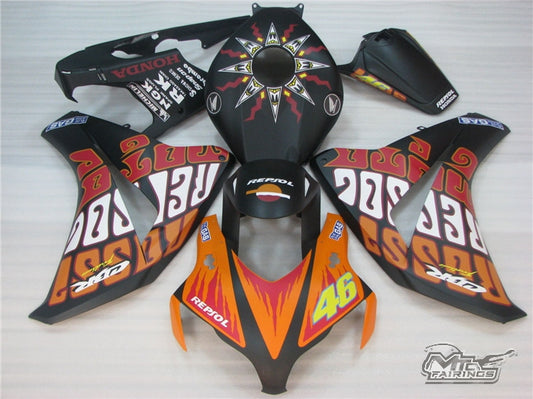 2008-2011 Honda CBR1000RR Orange and Red HRC Fairing Kit