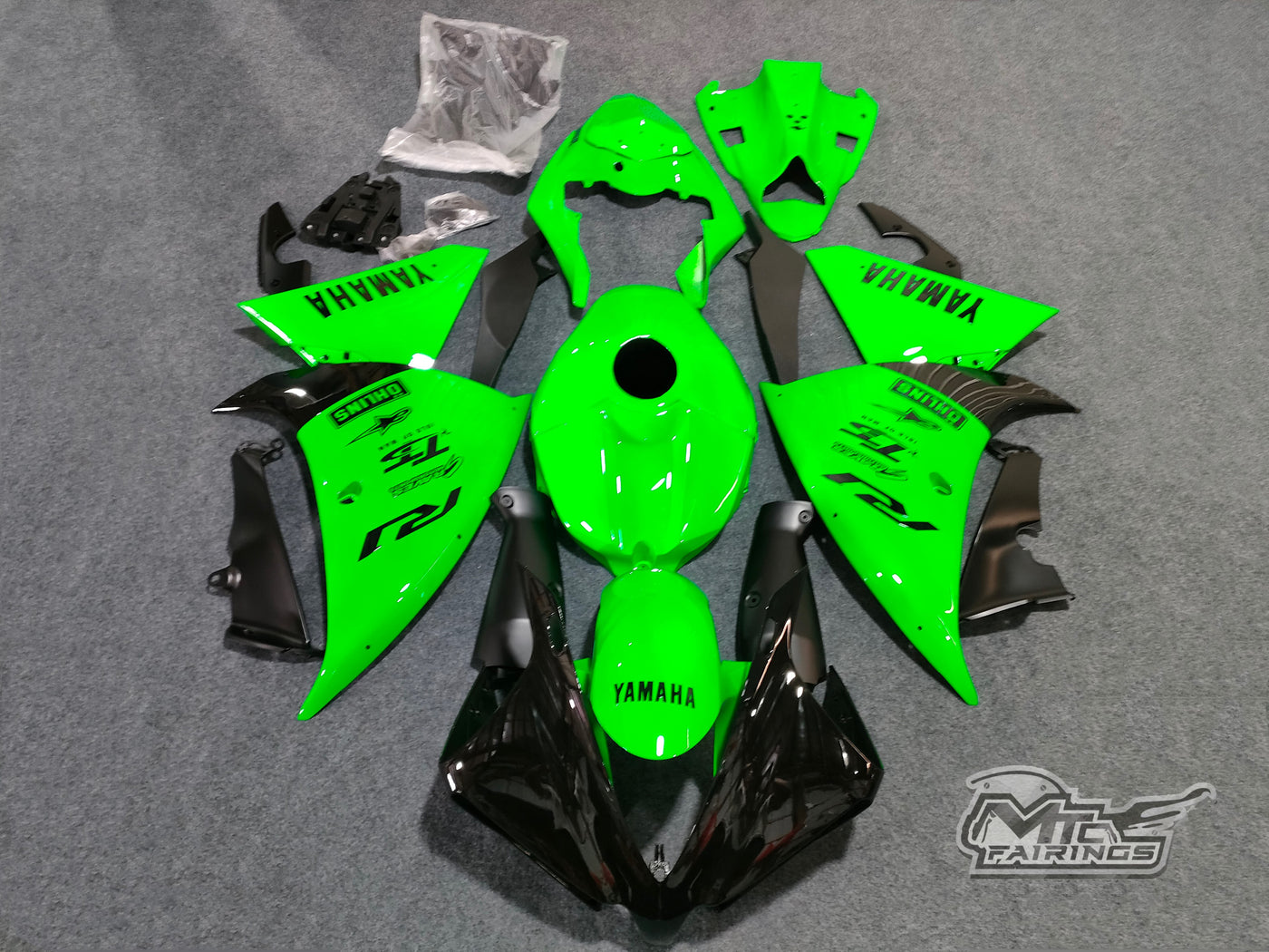 2012-2014 Yamaha YZF-R1 Neon Green Fairing Kit