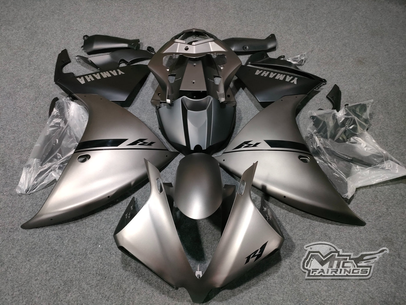 2012-2014 Yamaha YZF-R1 Matte Gray Fairing Kit