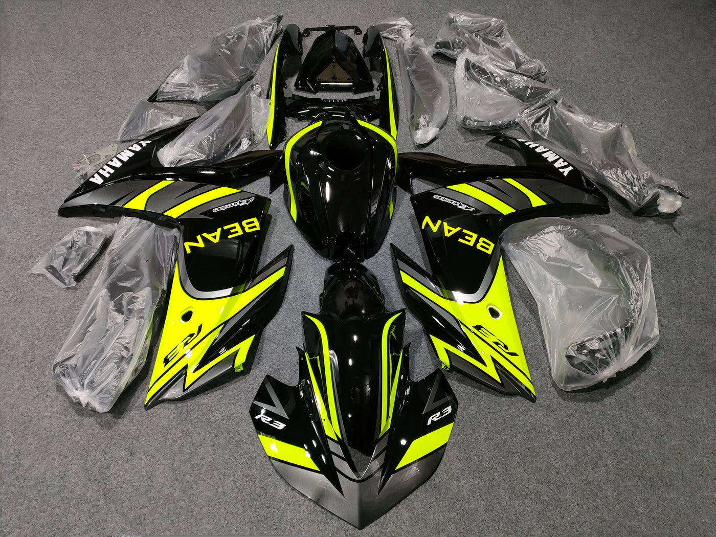 2015-2018 Yamaha YZF-R3 R3 Neon Yellow Fairing Kit