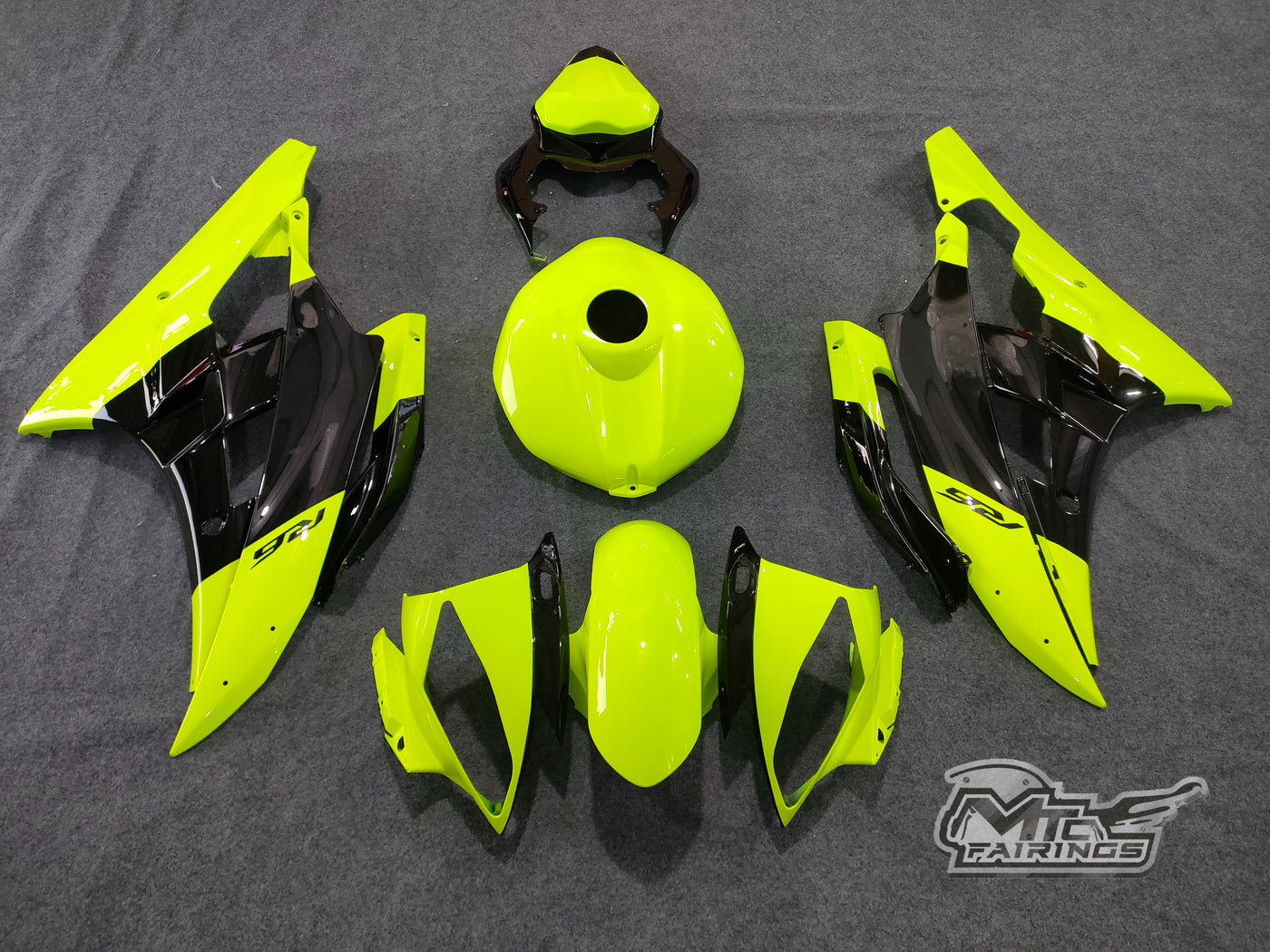 2006-2007 Yamaha YZF-R6 Neon Yellow/black Fairing Kit