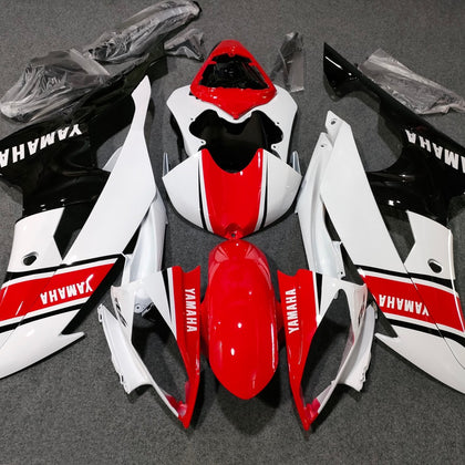 2008-2016 Yamaha YZF-R6 Red and White Fairing Kit
