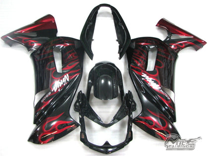 2006-2008 Kawasaki Ninja 650 Red Flame Fairing Kit