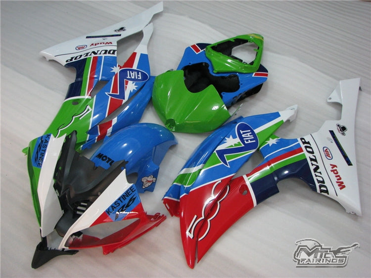 2008-2016 Yamaha YZF-R6 Green and Blue Fairing Kit
