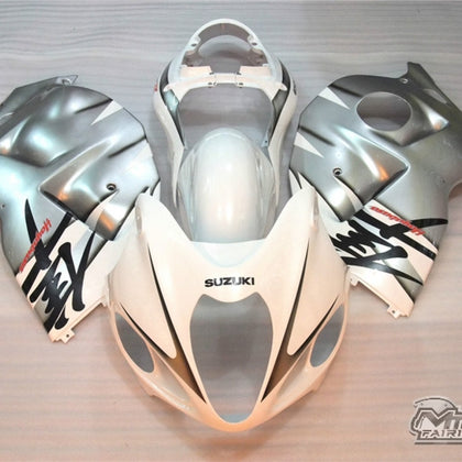 1997-2007 Suzuki Hayabusa GSX1300R Hayabusa Gsxr1300r Silver and White with Tank Cover and Seat Cowl Fairing Kit
