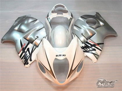 1997-2007 Suzuki Hayabusa GSX1300R Hayabusa Gsxr1300r Silver and White with Tank Cover and Seat Cowl Fairing Kit