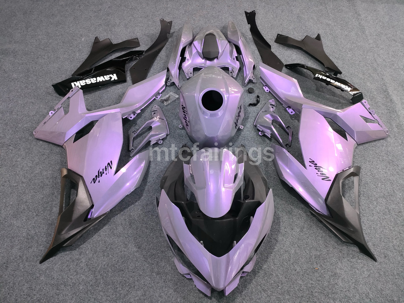 2017-2023 Kawasaki Ninja 400 Chameleon Nardo Gray/purple Fairing Kit