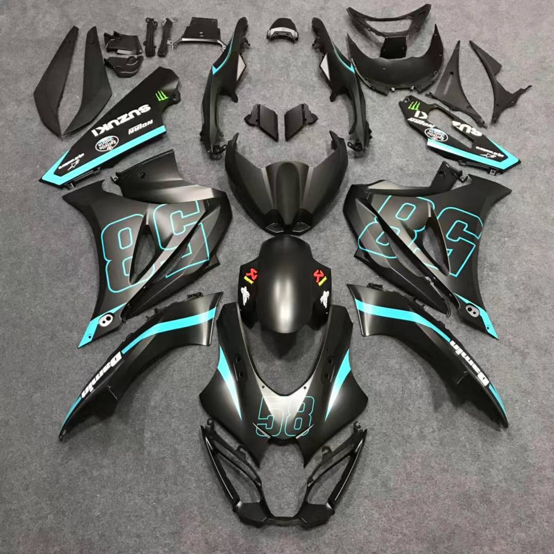 2017-2024 Suzuki GSX-R1000 Matte Black Fairing Kit