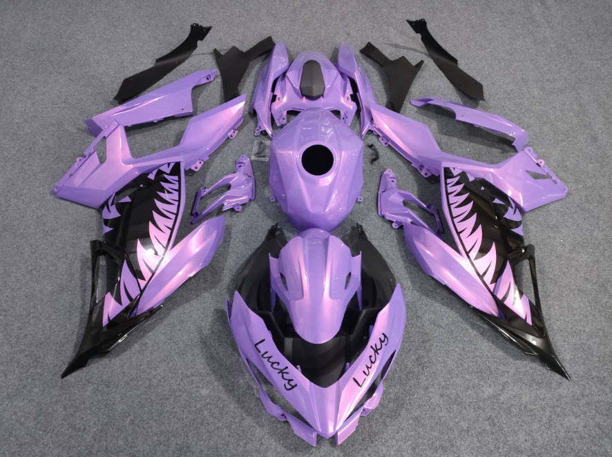 2017-2023 Kawasaki Ninja 400 Chameleon Purple/pink Shark Mouth Fairing Kit