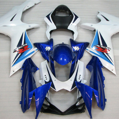 2011-2022 Suzuki GSX-R600 White and Blue 750 Fairing Kit