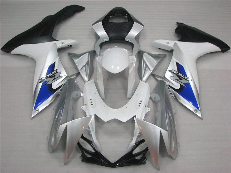 2011-2022 Suzuki GSX-R600 White and Silver 750 Fairing Kit