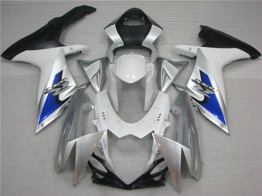 2011-2022 Suzuki GSX-R600 White and Silver 750 Fairing Kit